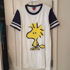 Zara Peanuts White and Navy T-Shirt